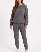 Willluxe® Ribbed Knit Two-Piece Sweater and Pant Set