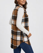 Willluxe® Casual Plaid Button-Down Vest
