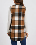 Willluxe® Casual Plaid Button-Down Vest