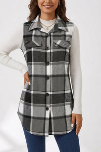 Willluxe® Casual Plaid Button-Down Vest