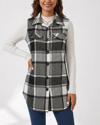 Willluxe® Casual Plaid Button-Down Vest