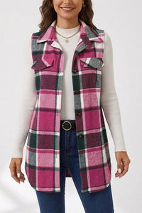 Willluxe® Casual Plaid Button-Down Vest