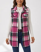 Willluxe® Casual Plaid Button-Down Vest