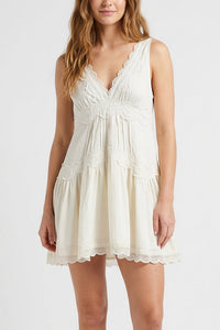 Willluxe® Romantic Lace Trim Babydoll Dress