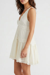 Willluxe® Romantic Lace Trim Babydoll Dress