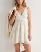 Willluxe® Romantic Lace Trim Babydoll Dress
