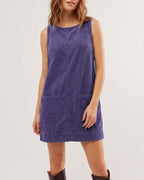 Willluxe® Corduroy Sleeveless Pinafore Dress With Pockets