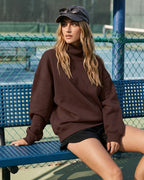 Willluxe® Oversized Mock Neck Fleece Pullover Sweatshirt