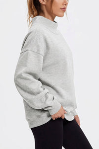 Willluxe® Oversized Mock Neck Fleece Pullover Sweatshirt
