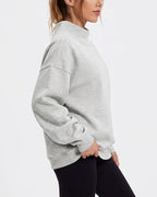 Willluxe® Oversized Mock Neck Fleece Pullover Sweatshirt
