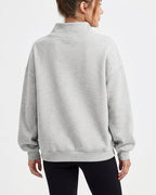 Willluxe® Oversized Mock Neck Fleece Pullover Sweatshirt