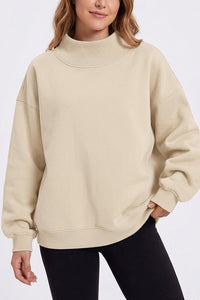 Willluxe® Oversized Mock Neck Fleece Pullover Sweatshirt