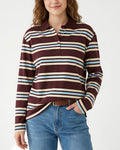 Willluxe® Retro Striped Long Sleeve Polo Shirt