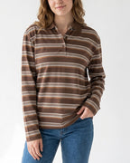 Willluxe® Retro Striped Long Sleeve Polo Shirt