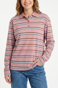 Willluxe® Retro Striped Long Sleeve Polo Shirt