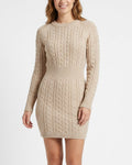 Willluxe® Cable Knit Bodycon Sweater Dress