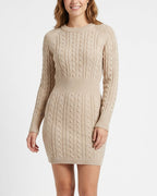 Willluxe® Cable Knit Bodycon Sweater Dress