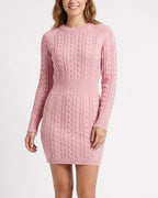 Willluxe® Cable Knit Bodycon Sweater Dress