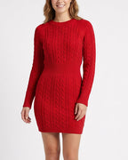 Willluxe® Cable Knit Bodycon Sweater Dress
