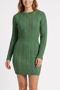 Willluxe® Cable Knit Bodycon Sweater Dress