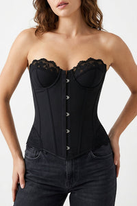 Willluxe® Vintage Leopard Print Mesh Boned Corset Top