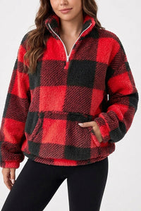 Willluxe® Plush Teddy Fleece Quarter-Zip Jacket
