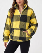 Willluxe® Plush Teddy Fleece Quarter-Zip Jacket