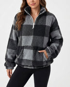 Willluxe® Plush Teddy Fleece Quarter-Zip Jacket