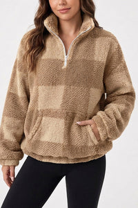 Willluxe® Plush Teddy Fleece Quarter-Zip Jacket