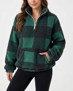 Willluxe® Plush Teddy Fleece Quarter-Zip Jacket