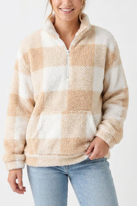 Willluxe® Plush Teddy Fleece Quarter-Zip Jacket
