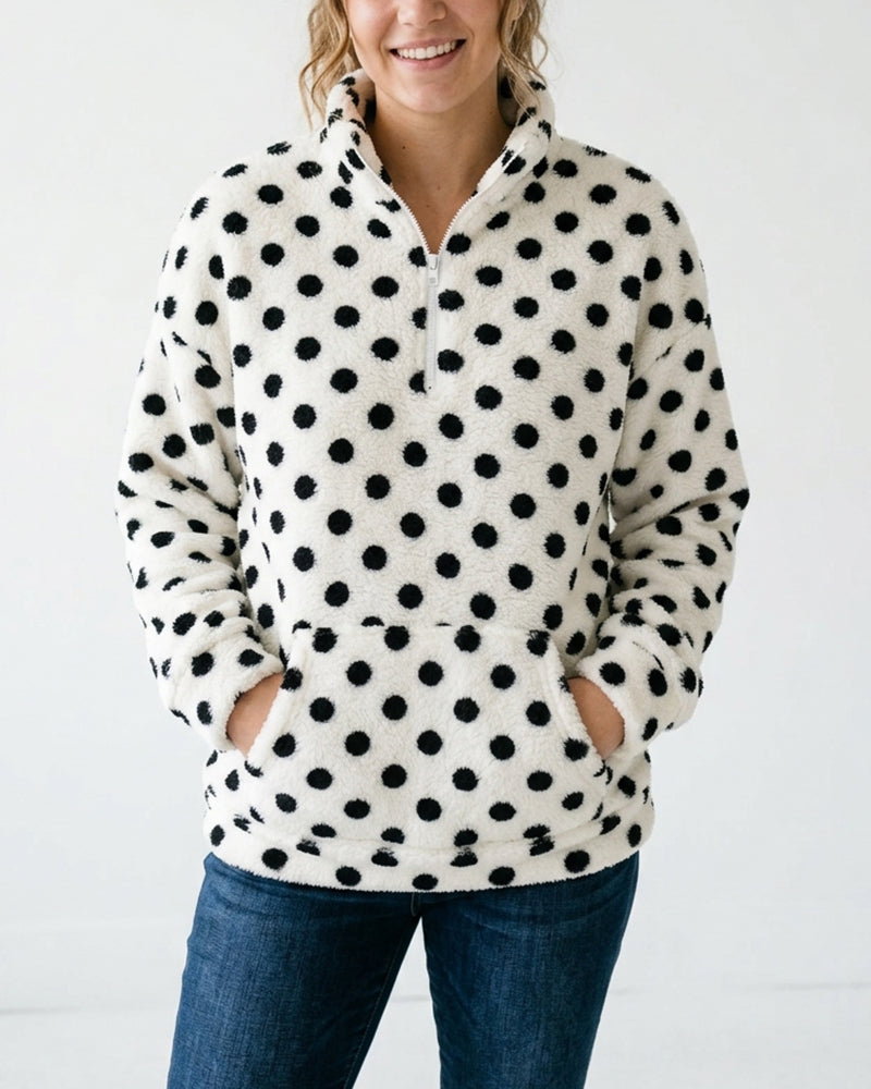 Willluxe® Plush Teddy Fleece Quarter-Zip Jacket