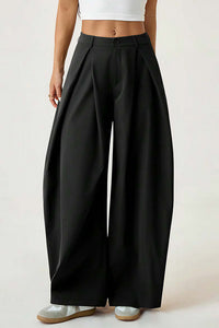 Willluxe® Pleated Wide-Leg Trousers with Liquid Drape