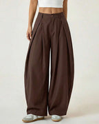 Willluxe® Pleated Wide-Leg Trousers with Liquid Drape