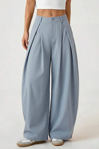 Willluxe® Pleated Wide-Leg Trousers with Liquid Drape