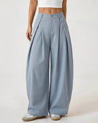 Willluxe® Pleated Wide-Leg Trousers with Liquid Drape