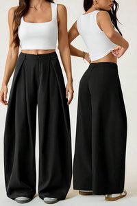 Willluxe® Pleated Wide-Leg Trousers with Liquid Drape
