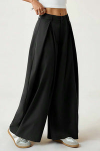 Willluxe® Pleated Wide-Leg Trousers with Liquid Drape