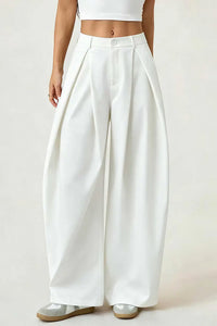 Willluxe® Pleated Wide-Leg Trousers with Liquid Drape