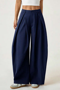 Willluxe® Pleated Wide-Leg Trousers with Liquid Drape