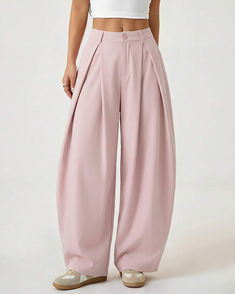 Willluxe® Pleated Wide-Leg Trousers with Liquid Drape