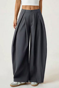 Willluxe® Pleated Wide-Leg Trousers with Liquid Drape