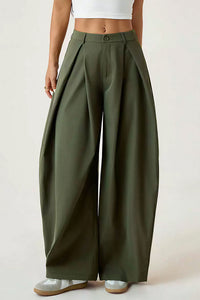 Willluxe® Pleated Wide-Leg Trousers with Liquid Drape