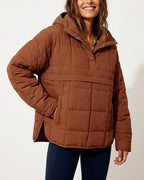 Willluxe® Lightweight Quilted Half-Snap Pullover Jacket with Hood