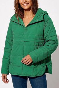 Willluxe® Lightweight Quilted Half-Snap Pullover Jacket with Hood