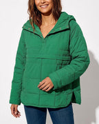 Willluxe® Lightweight Quilted Half-Snap Pullover Jacket with Hood