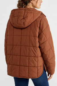 Willluxe® Lightweight Quilted Half-Snap Pullover Jacket with Hood