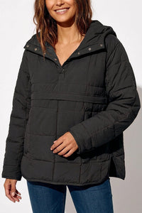 Willluxe® Lightweight Quilted Half-Snap Pullover Jacket with Hood