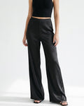 Willluxe® Mid-Waisted Liquid Drape Satin Wide-Leg Pants