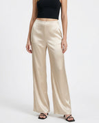 Willluxe® Mid-Waisted Liquid Drape Satin Wide-Leg Pants